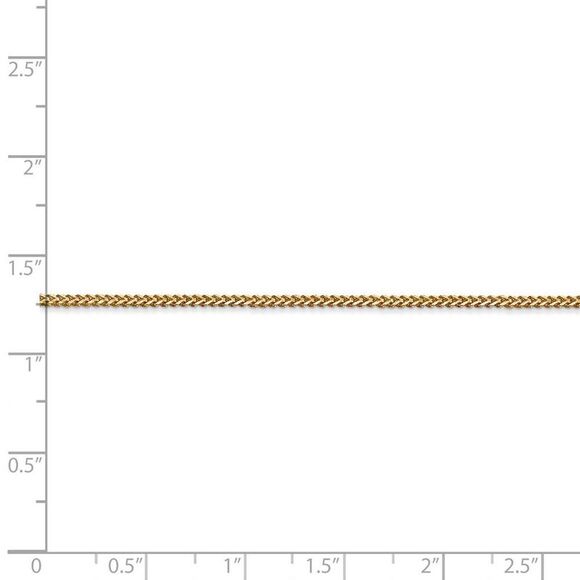 1mm, 14k Yellow Gold, Solid Franco Chain Necklace, 20 Inch - Picture 5 of 8